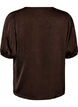 Satijnen blouse met strikjes en ellebooglange mouwen, Bruin, Packshot image number 1