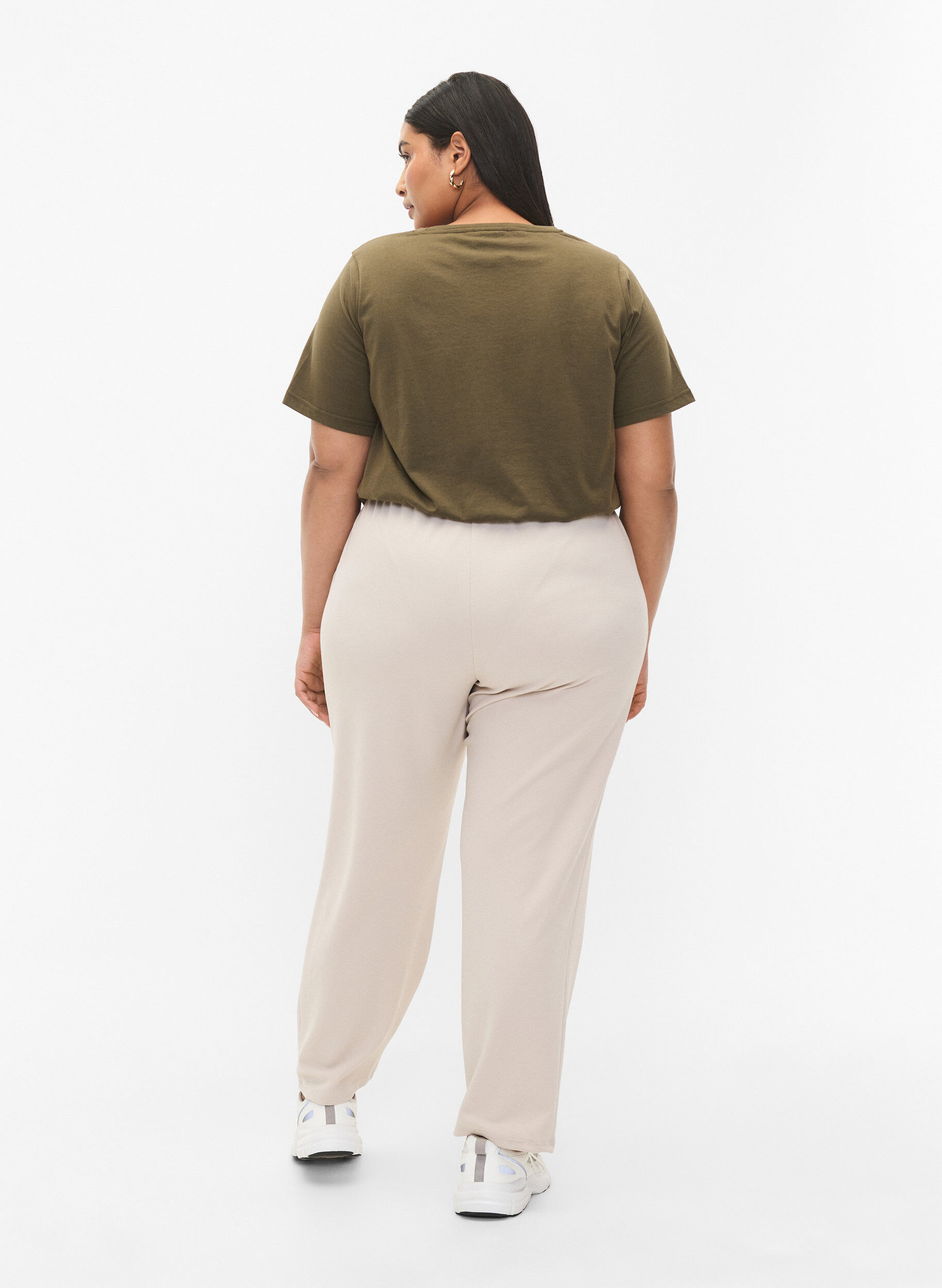 ZizziFLASH - Broek met rechte pasvorm, Beige, Model image number 1