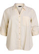 Linnen en viscose shirt met 3/4 mouwen, Beige, Packshot image number 0