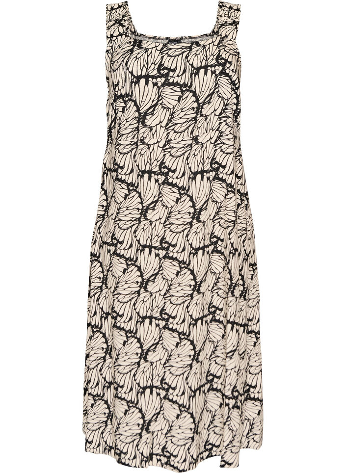 Robe d'&eacute;t&eacute; avec bretelles larges, Noir, Packshot image number 0