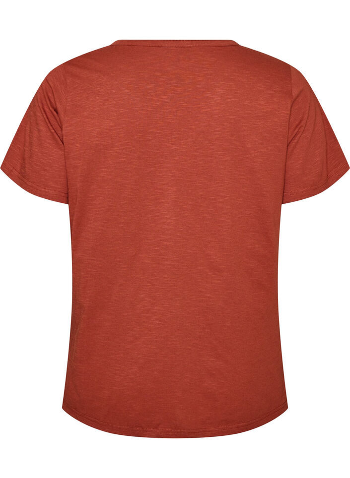 T-shirt dot&eacute; de boutons, Marron, Packshot image number 1