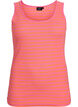 Gestreepte tanktop met een ribstructuur, Melon B.Gum Stripe, Packshot image number 0