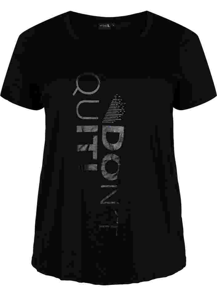 T-shirt de sport avec imprimé, Black Don't Quit , Packshot image number 0