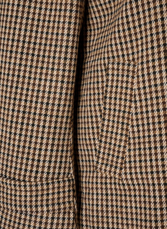 Manteau &agrave; carreaux avec col en velours c&ocirc;tel&eacute;, Marron, Packshot