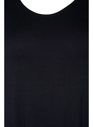 Robe de nuit en viscose à manches courtes, Black, Packshot image number 2