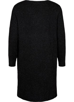 Robe en tricot avec fente, Dark Grey Melange, Packshot image number 1