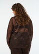 Mesh blouse met bloemen en pailletten, Bruin, Model image number 2