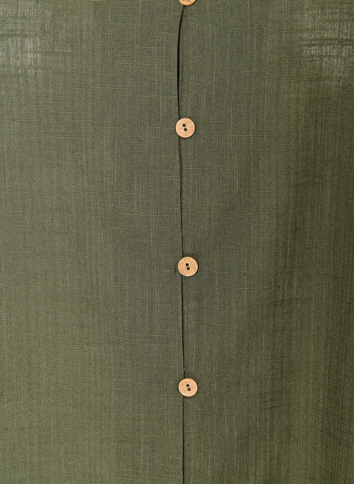 Katoenen shirt met korte mouwen en een V-hals, Groen, Packshot image number 2