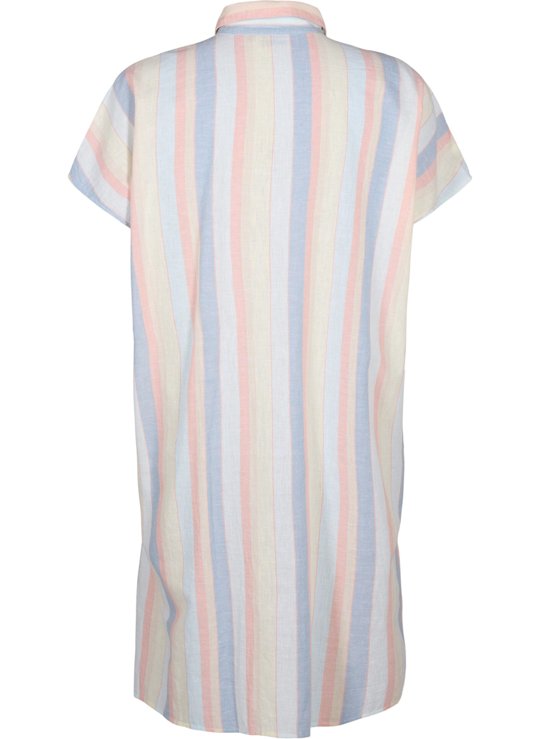 Zizzi Chemisier long en m&eacute;lange de coton avec du lin, Blanc, Packshot image number 1