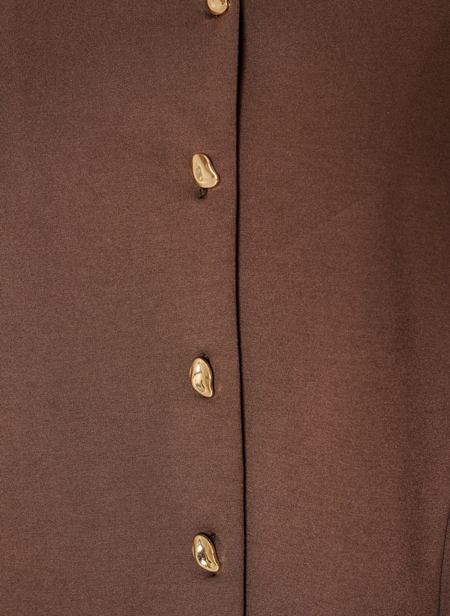 ZizziCardigan ajust&eacute; en jersey avec boutons d&eacute;coratifs, Marron, Packshot image number 2
