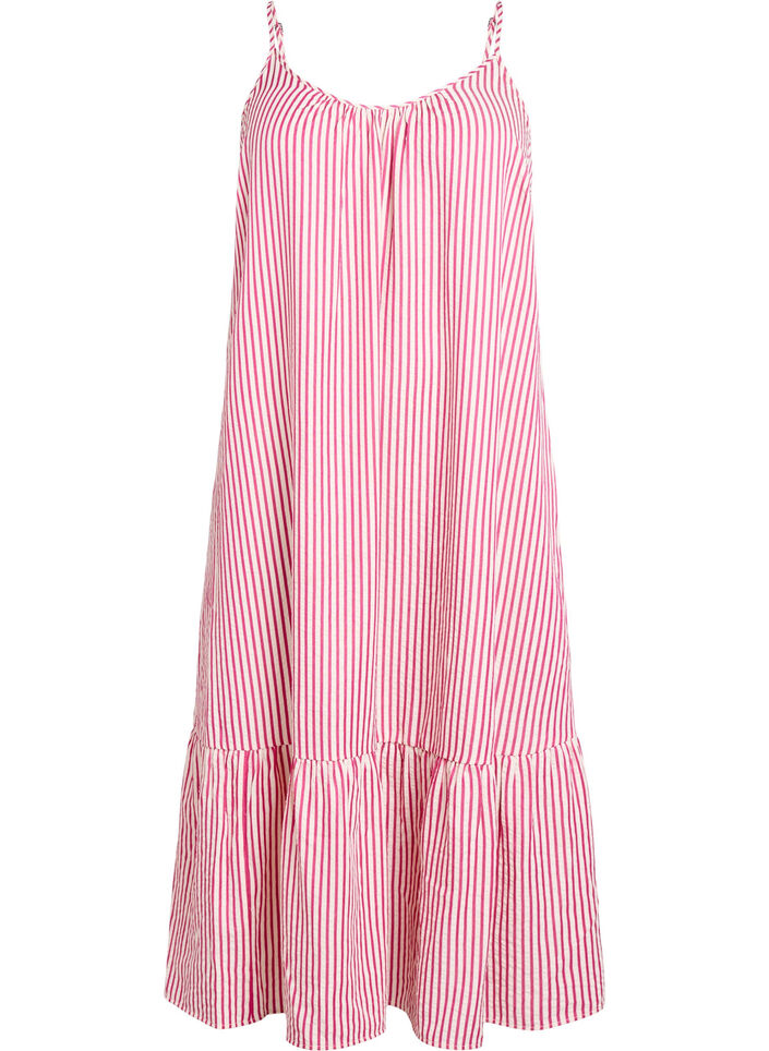 Robe d'&eacute;t&eacute; &agrave; rayures et &agrave; forme en A, Rose, Packshot image number 0