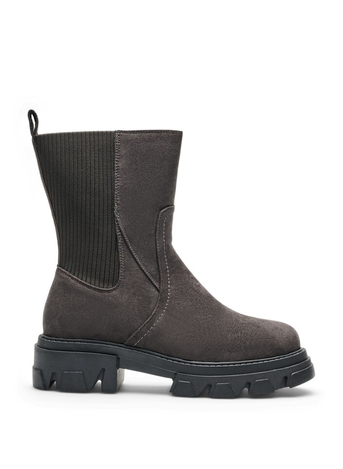 Bottines &agrave; semelle &eacute;paisse en su&eacute;dine, Marron, Packshot image number 0