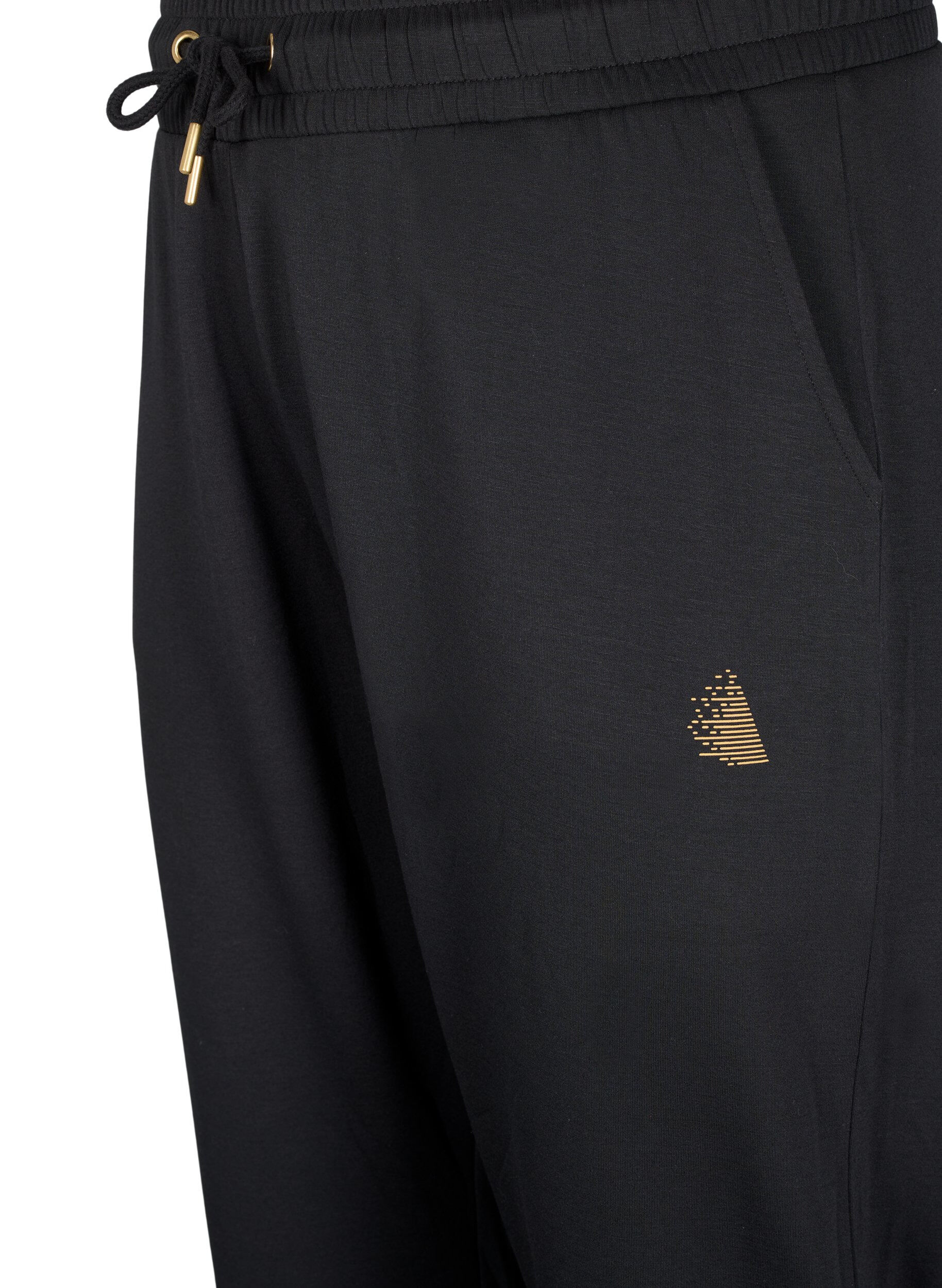 ZizziJoggingbroek met zakken en hoge taille, Zwart, Packshot image number 2