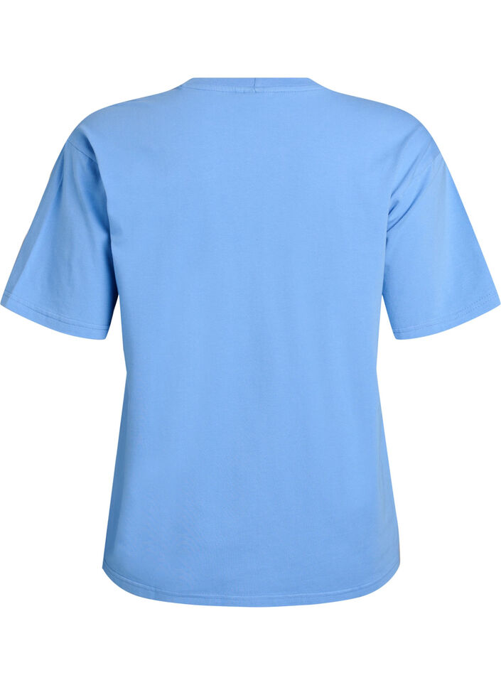 Sportief T-shirt in biologisch katoen, Blauw, Packshot image number 1