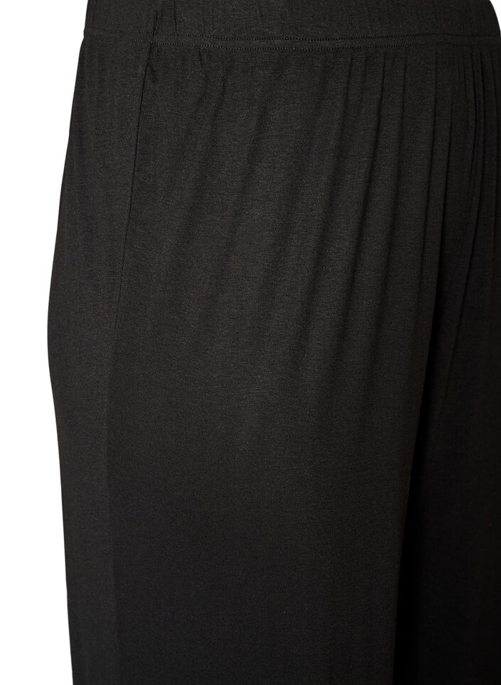 Pantalon de pyjama ample en viscose avec une taille &eacute;lastique, Noir, Packshot image number 2