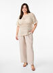 Haakblouse met korte mouwen, Beige, Model image number 1