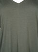 Enkelkleurig oversized T-shirt met V-hals, Groen, Packshot image number 2
