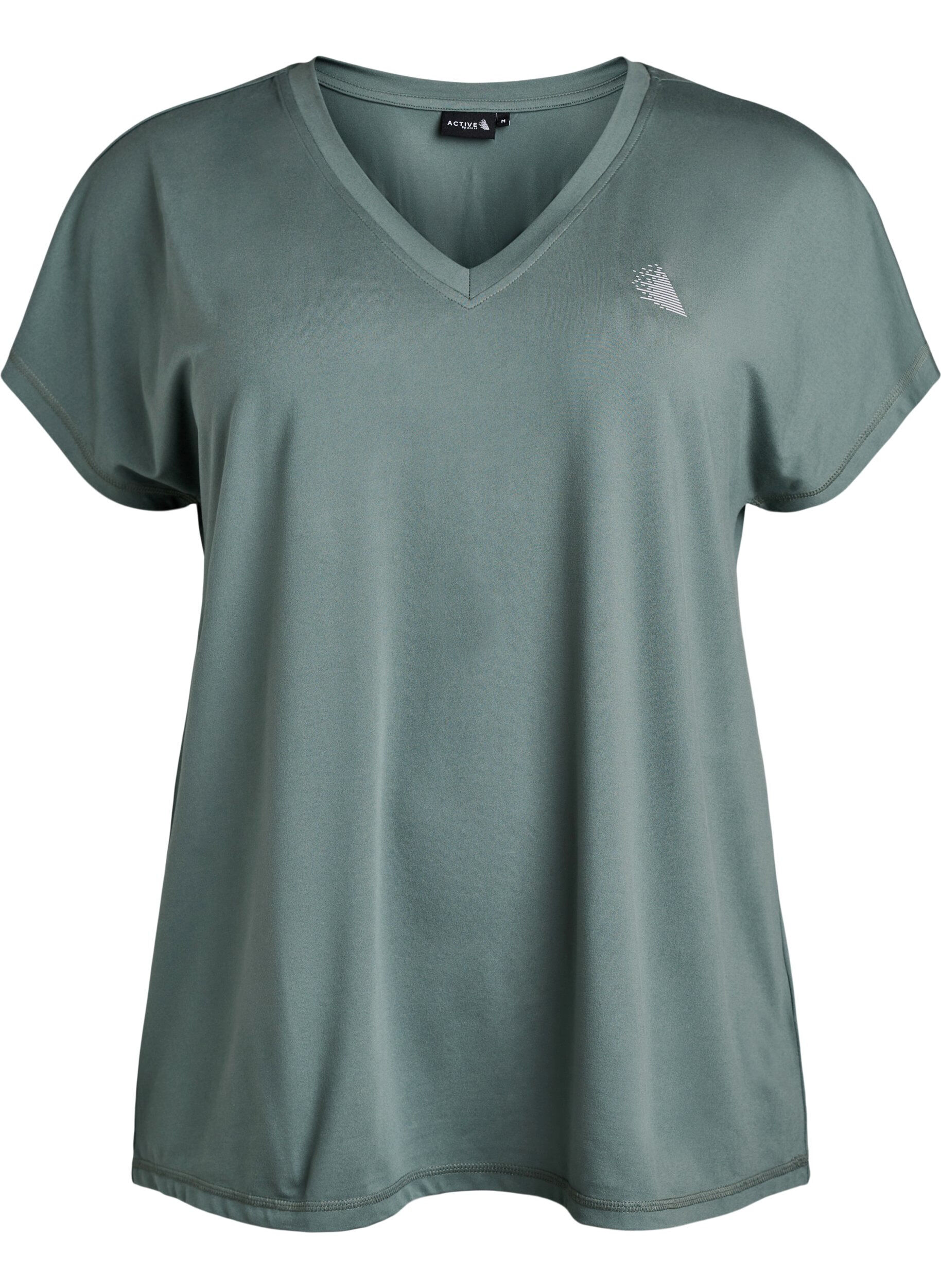 ZizziT-shirt de sport ample avec col en v, Vert clair, Packshot image number 0