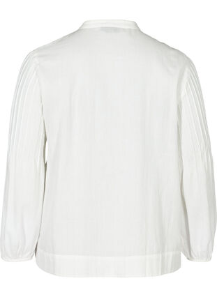 Blouse à manches longues en coton, Bright White, Packshot image number 1