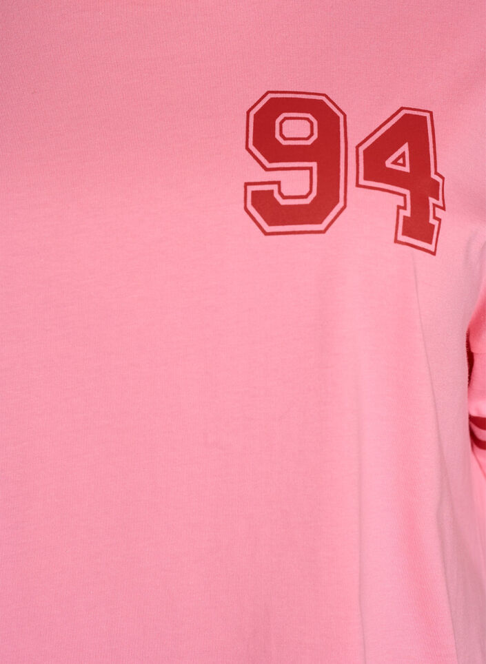 Kort T-shirtjurkje met sportieve details, Roze, Packshot image number 2