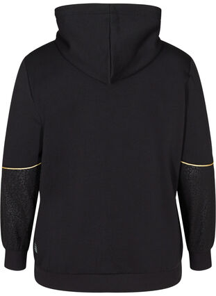 Sweat-shirt à capuche avec imprimé, Black, Packshot image number 1
