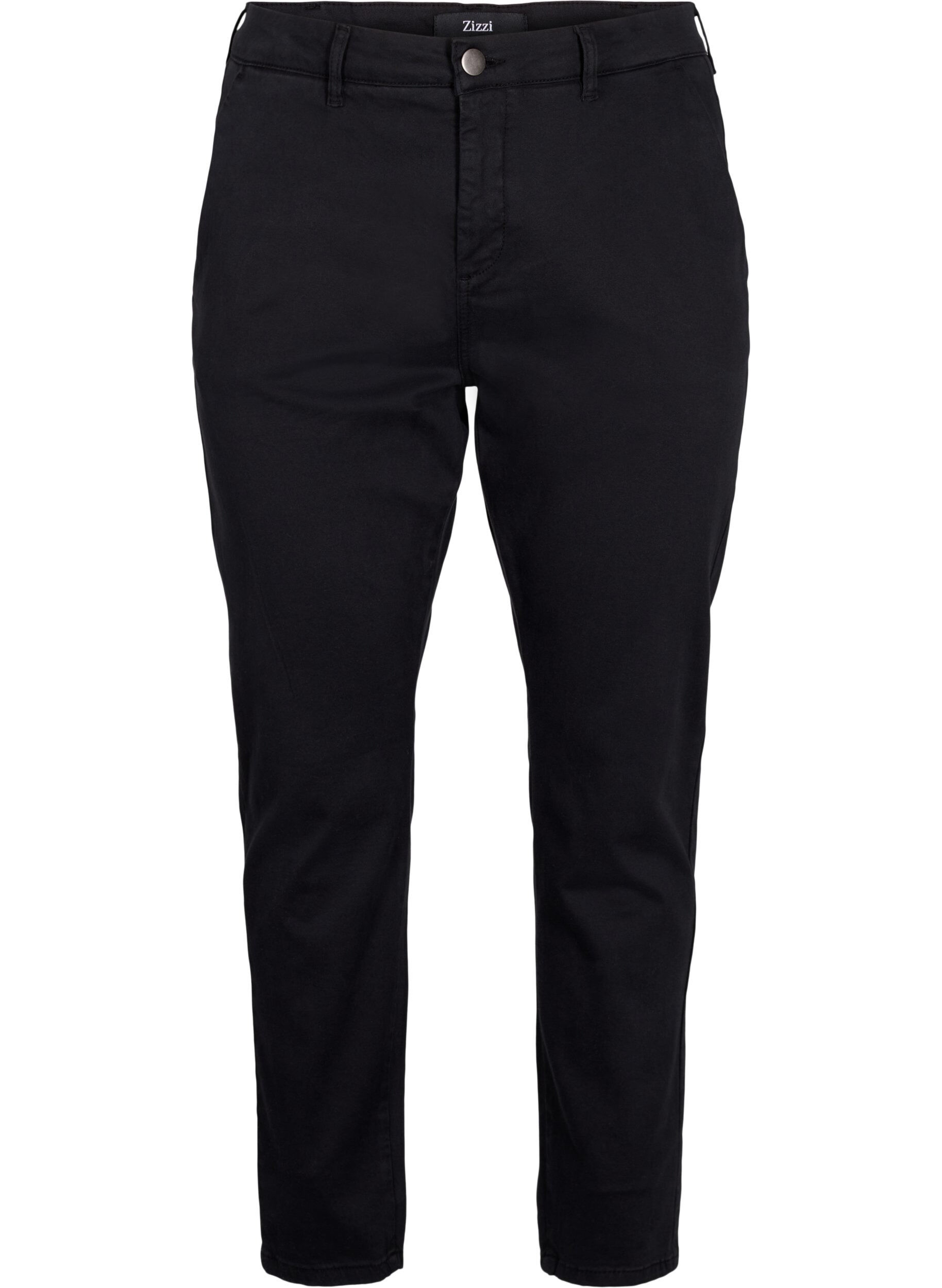 Zizzi Chinos en coton, Black, Packshot image number 0