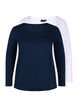 Set van 2 basic tops in katoen , Navy B/B White, Packshot image number 4