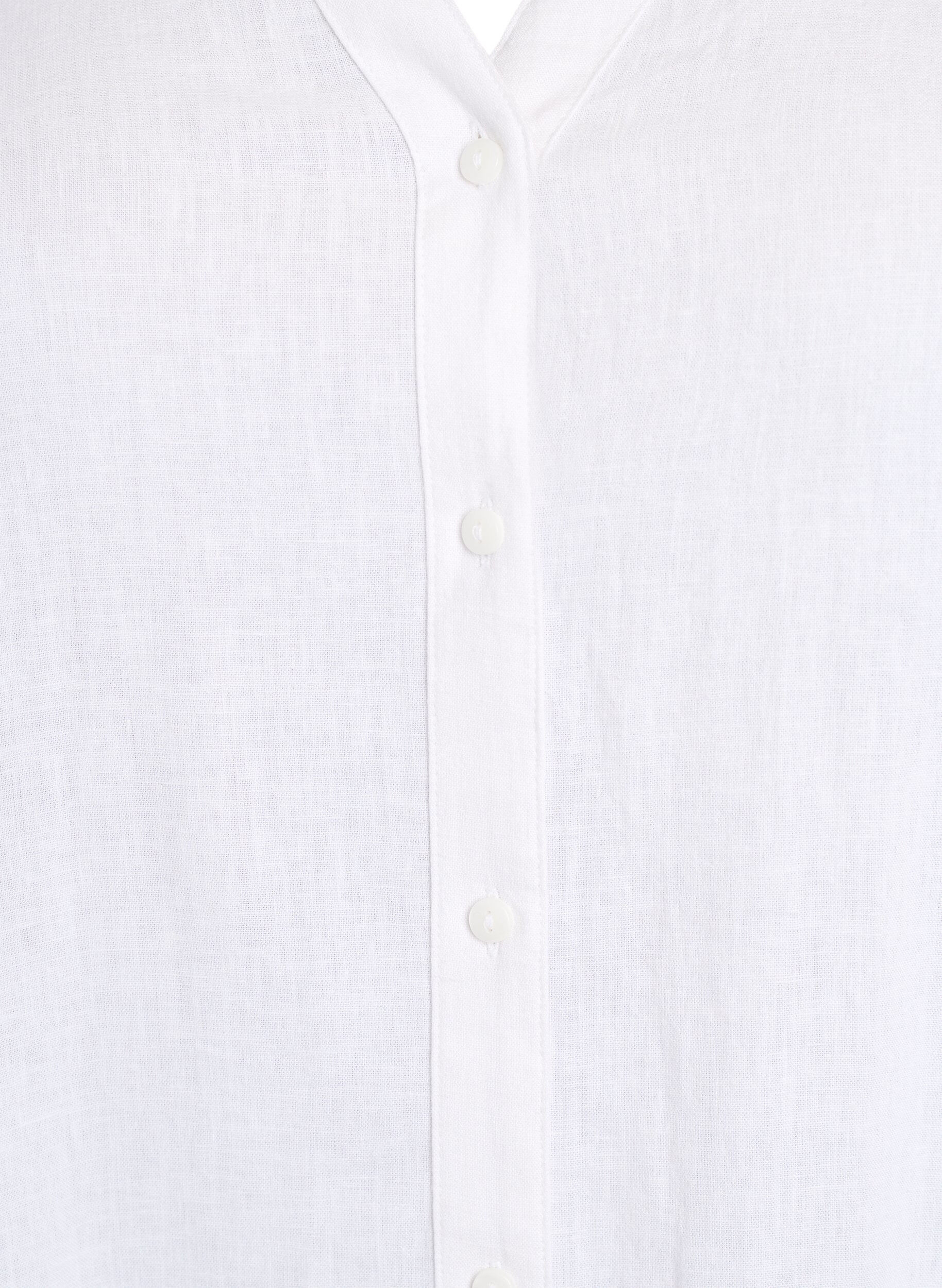 Zizzi Chemise longue en lin et viscose, Blanc, Packshot image number 2