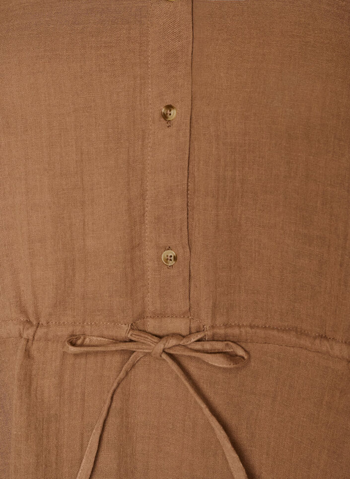 Robe sans manches en mousseline de coton avec lien &agrave; nouer, Marron, Packshot image number 2