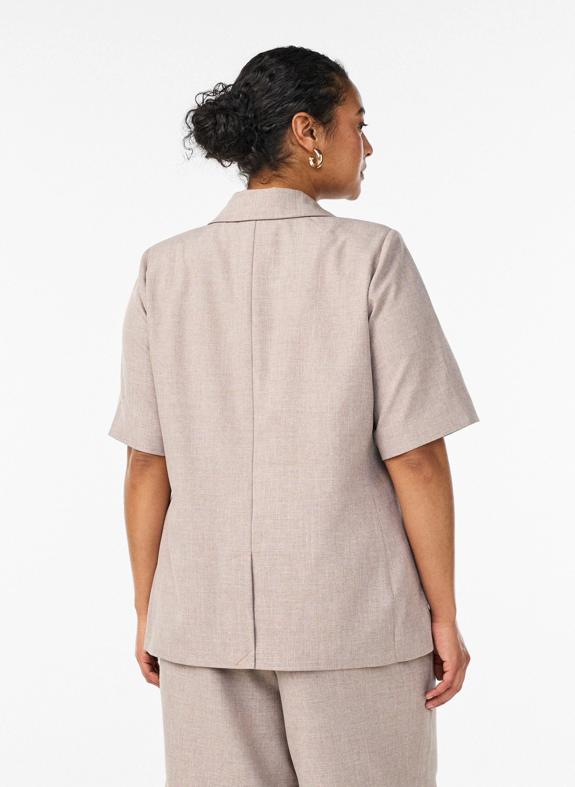 ZizziBlazer avec manches courtes et revers, Marron, Model image number 2