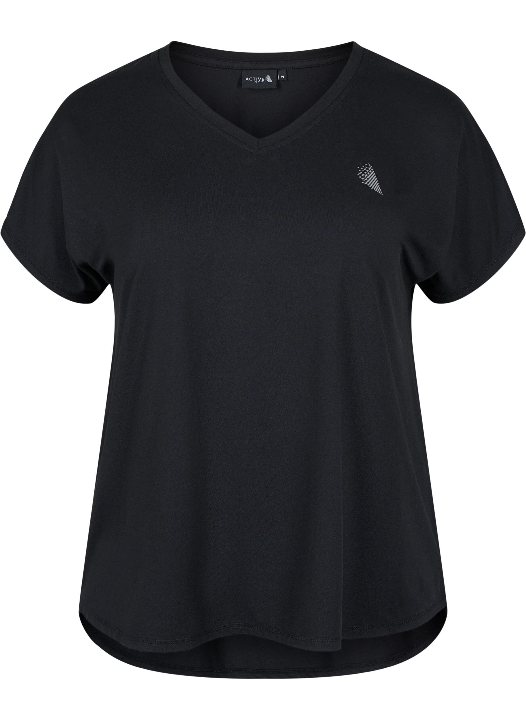 Sportief t-shirt met korte mouwen en v-hals
