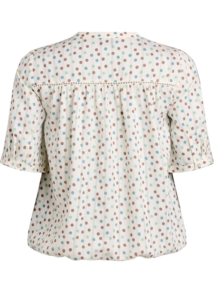 Blouse imprimée à manches 1/2, Blanc, Packshot image number 1