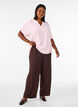 Luchtige blouse met korte mouwen, Roze, Model image number 1