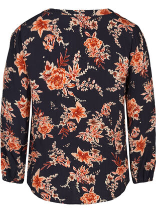 Viscose blouse met bloemenprint, NS w. Red Flower, Packshot image number 1