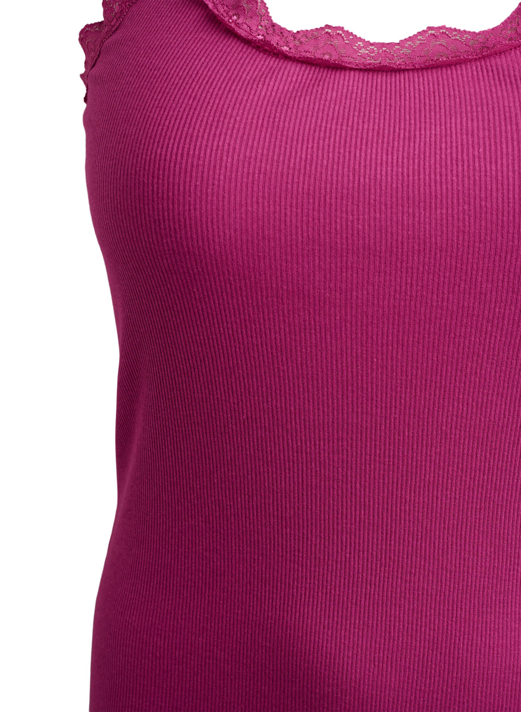 ZizziTop met kanten afwerking, Rood, Packshot image number 2