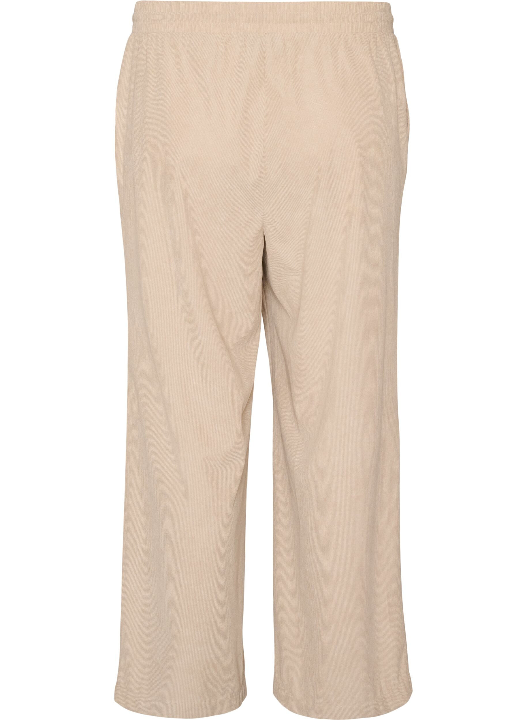 ZizziPantalon en velours c&ocirc;tel&eacute; &agrave; coupe ample et taille haute, Beige, Packshot image number 1