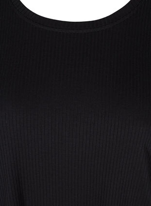 T-shirt à manches courtes en qualité côtelée, Black, Packshot image number 2