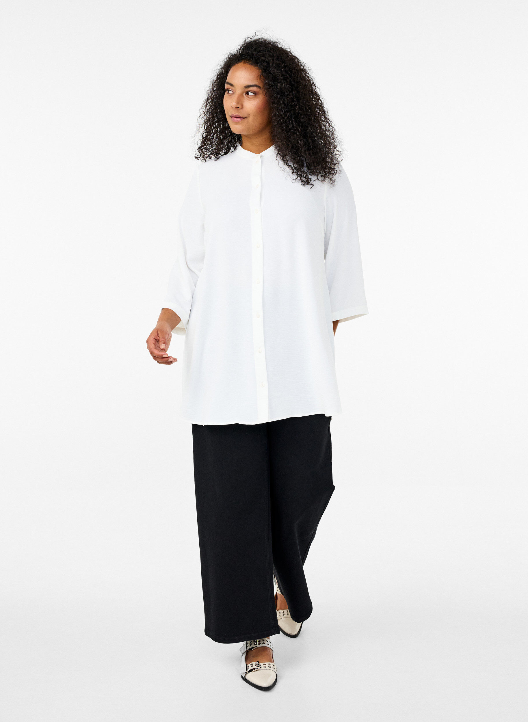 ZizziTuniek met 3/4 mouwen, Vanille, Model image number 1