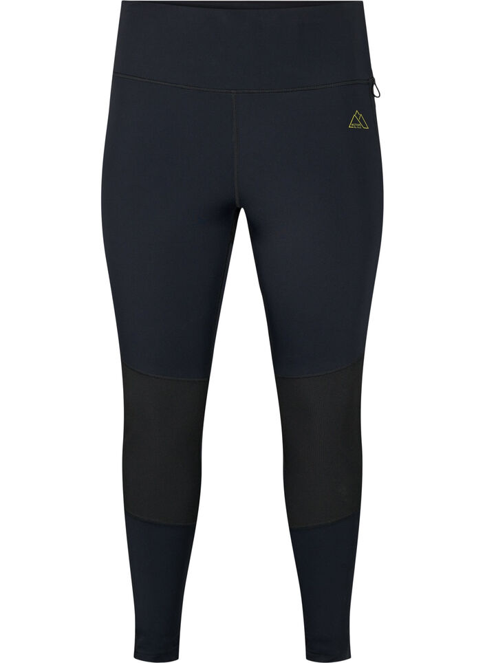 Rekbare en duurzame trainingleggings met zakken, Black, Packshot image number 0