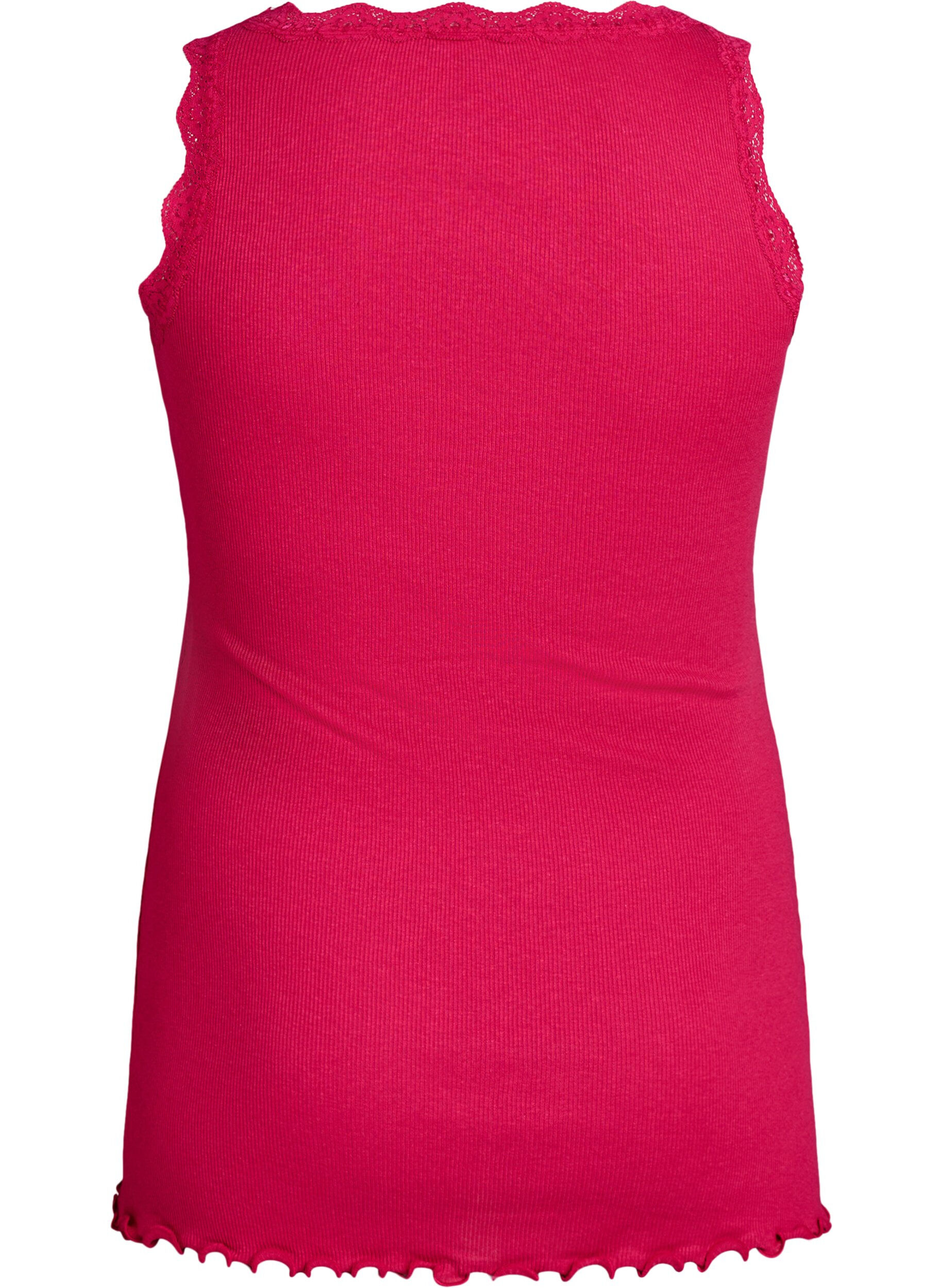 Zizzi Top with lace trim, Rose, Packshot image number 1