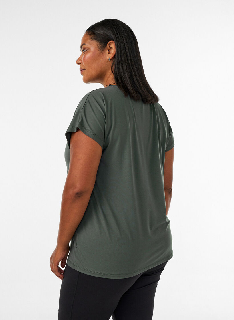 Effen gekleurd trainingsshirt, Groen, Model image number 2