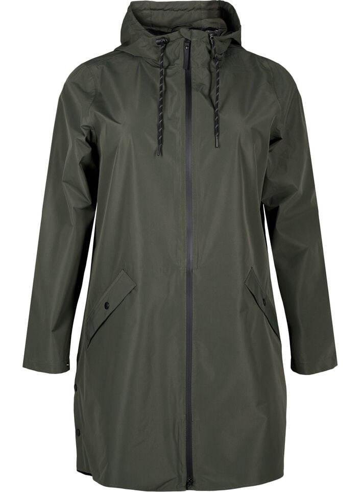 Veste de pluie avec poches et capuche, Vert, Packshot image number 0