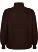 Pull en tricot avec col haut et fermeture &eacute;clair, Marron, Packshot image number 1