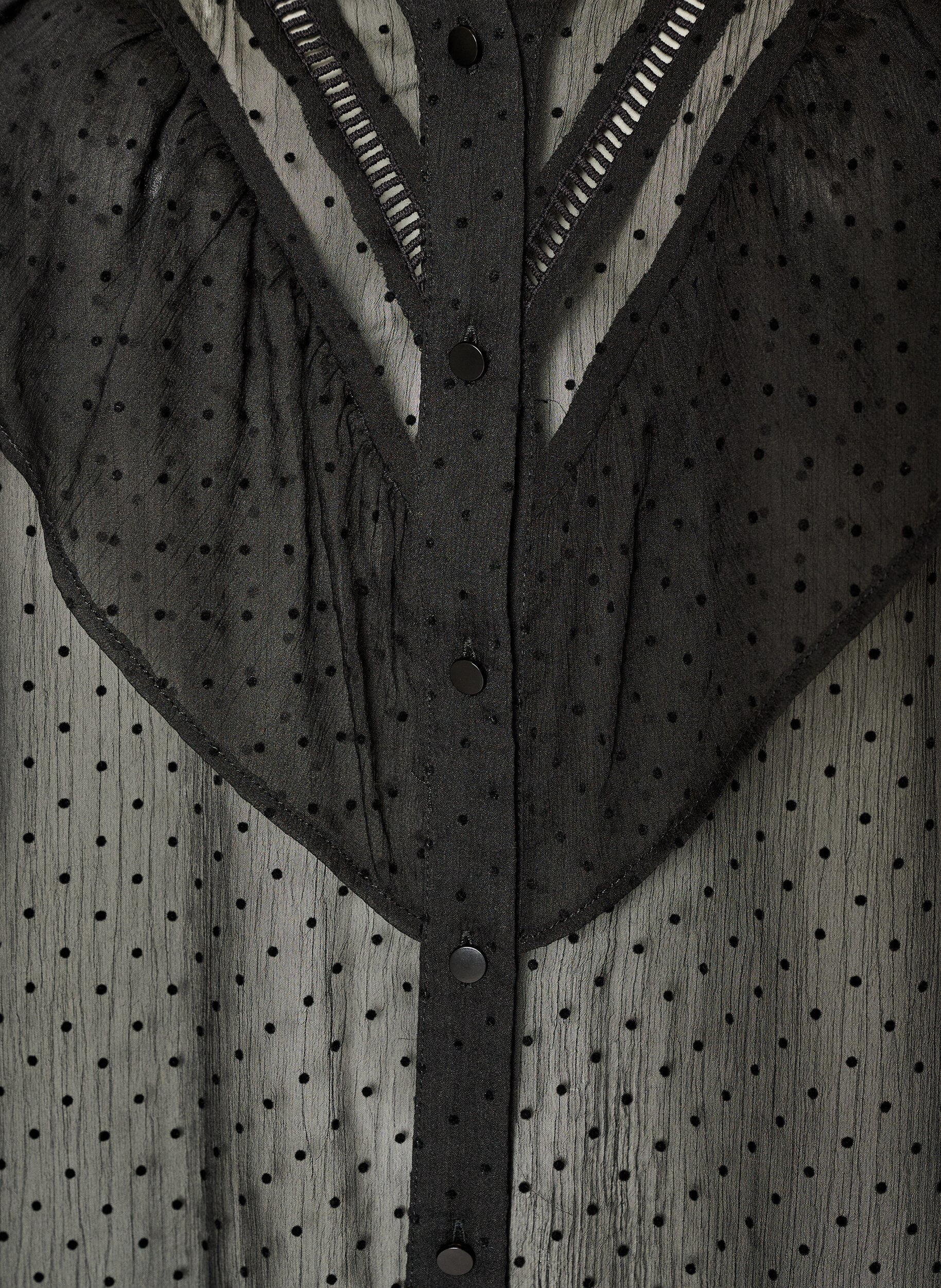 ZizziChemisier transparent &agrave; pois avec volants, Noir, Packshot image number 2