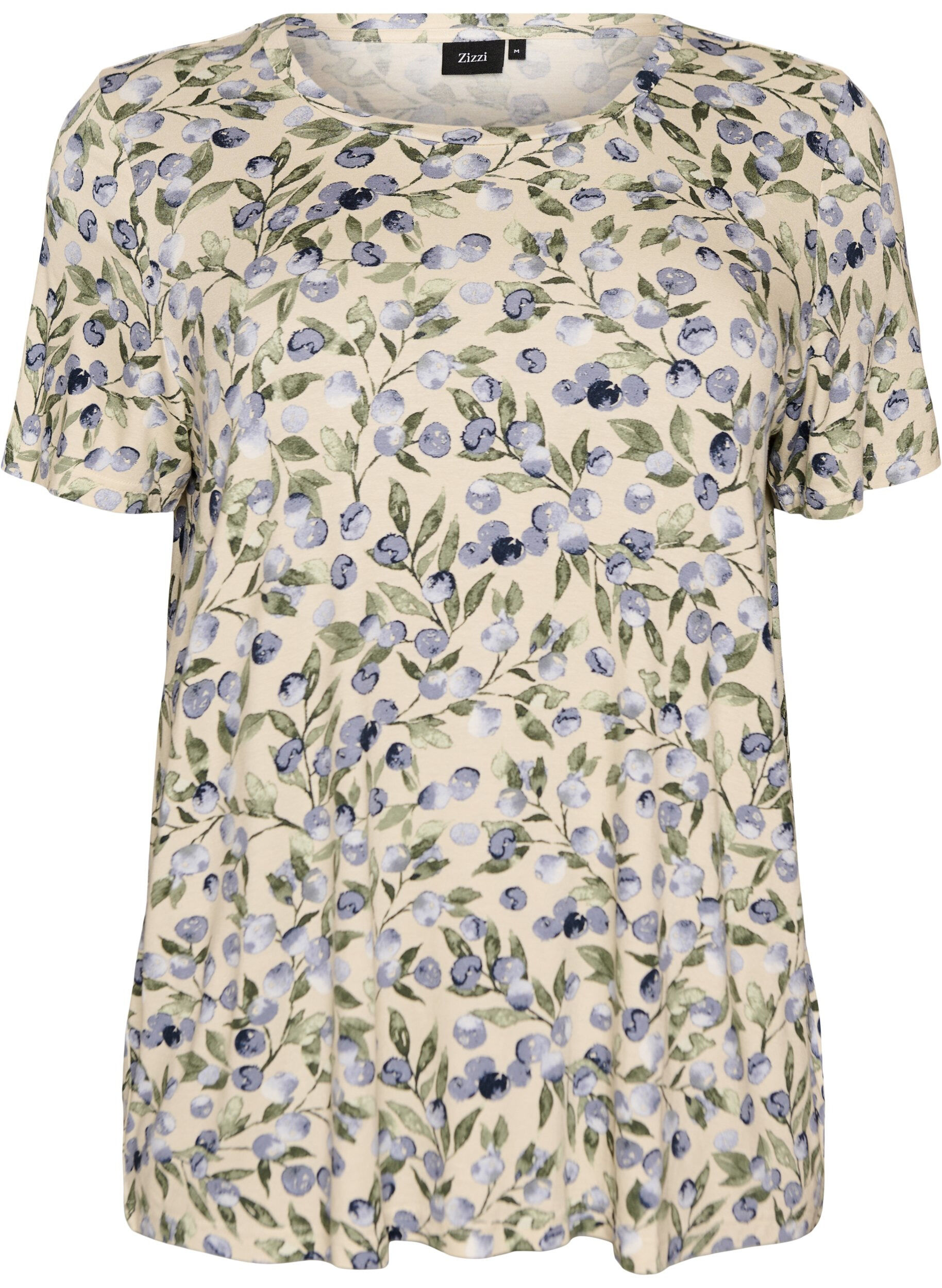Zizzi T-shirt avec imprim&eacute; floral, Vanille, Packshot image number 0