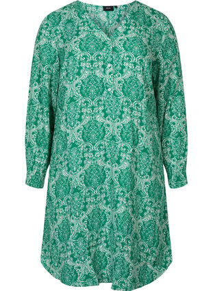 Robe imprimée en viscose, Jolly Green Oriental, Packshot image number 0