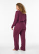 Bas de pyjama en coton biologique avec broderie ajour&eacute;e, Bordeaux fonc&eacute;, Model image number 1
