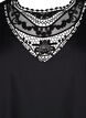 Blouse met korte mouwen en kant detail, Black, Packshot image number 2