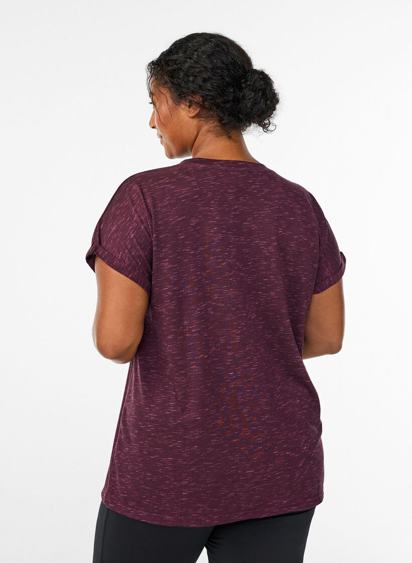 Los workout T-shirt met korte mouwen, Donker Bordeaux, Model image number 2