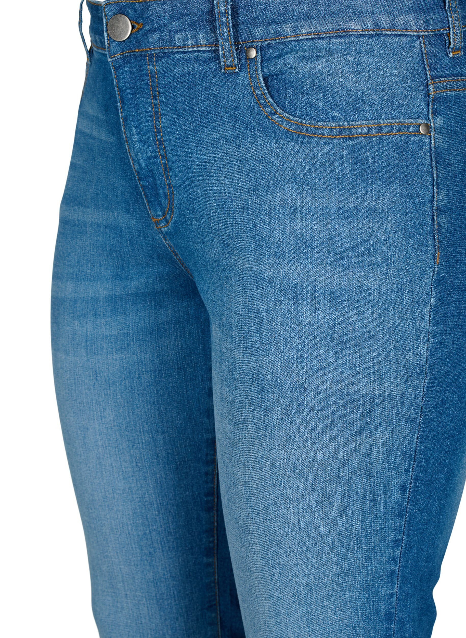 ZizziEmily jeans met reguliere taille en slanke pasvorm, Blue denim, Packshot image number 2